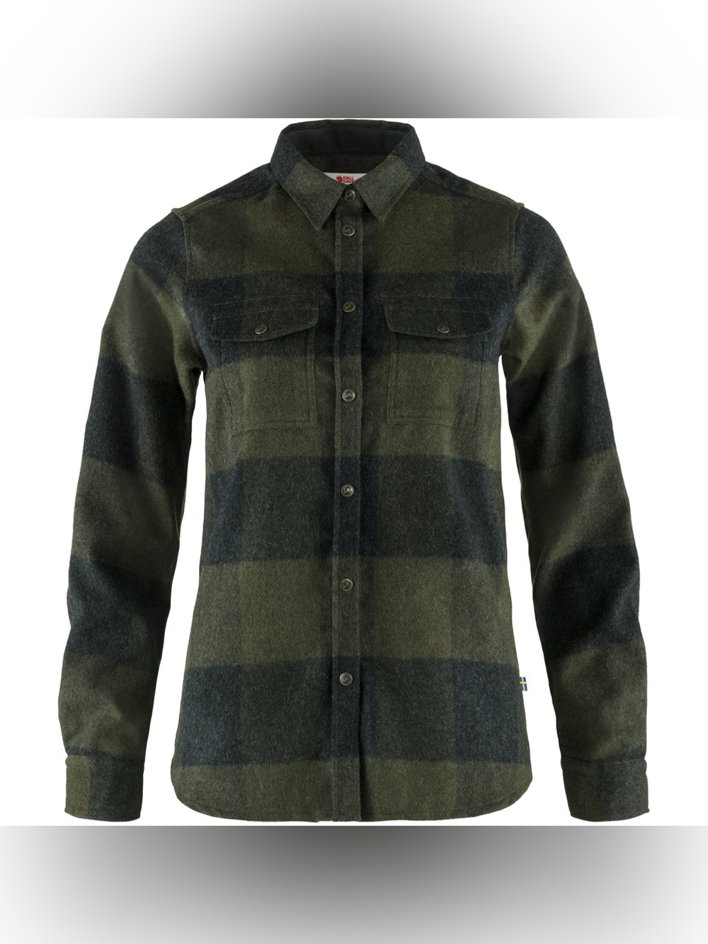 FjallRaven Women’s Canada Shirt - Deep Forest-Dark Grey - Large